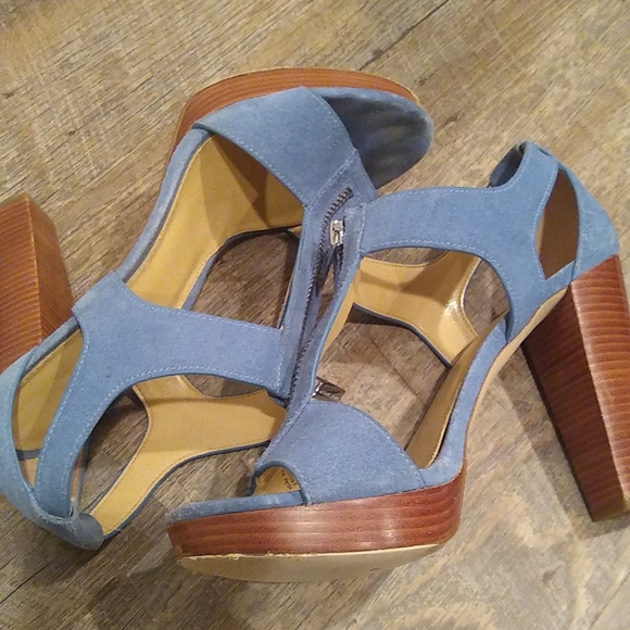 Michael Michael Kors Berkeley Sandal Suede Size 7.5 Blue - Picture 14 of 16